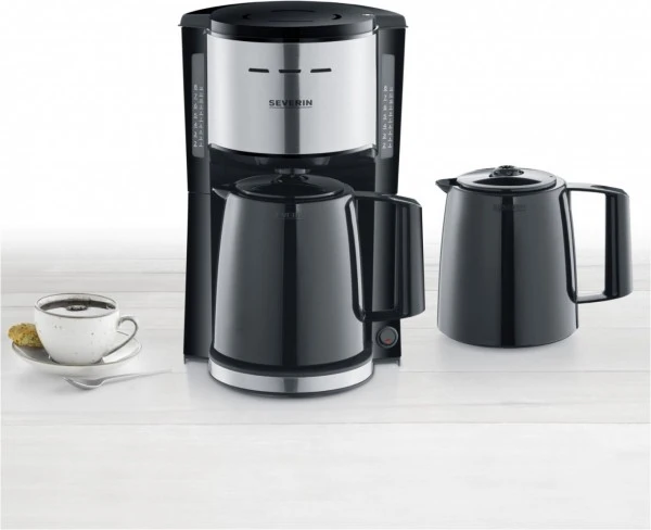 Severin KA 9253 Kaffeeautomat Mit 2 Thermokannen Schwarz/edelstahl 2 Severin KA 9253 Kaffeeautomat Mit 2 Thermokannen Schwarz/edelstahl – Bild 2