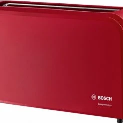 Bosch TAT3A004 Langschlitz-Toaster Rot/hellgrau