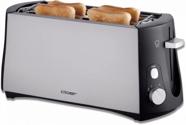 Cloer 3710 Toaster Chrom Matt/schwarz 2 Cloer 3710 Toaster Chrom Matt/schwarz – Bild 2