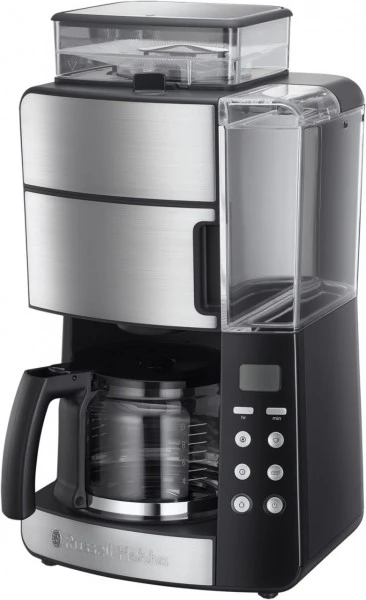 Russell Hobbs Grind&Brew Digitale Glas-Kaffeemaschine Mit Intergrierter Kaffeemühle Edelstahl/schwarz 1 Russell Hobbs Grind&Brew Digitale Glas-Kaffeemaschine Mit Intergrierter Kaffeemühle Edelstahl/schwarz