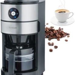 Severin KA 4811 Kaffeeautomat Mit Intergrierter Kaffeemühle Edelstahl/schwarz
