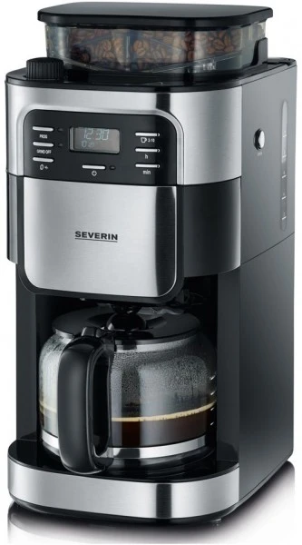 Severin KA 4810 Kaffeeautomat Mit Intergrierter Kaffeemühle Edelstahl-gebürstet/schwarz 1 Severin KA 4810 Kaffeeautomat Mit Intergrierter Kaffeemühle Edelstahl-gebürstet/schwarz