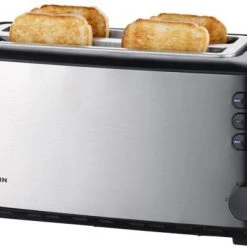 Severin AT 2509 Langschlitz-Toaster Edelstahl/schwarz