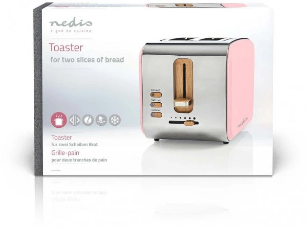 Nedis KABT510EPK Kompakt-Toaster Rosa 3 Nedis KABT510EPK Kompakt-Toaster Rosa – Bild 3