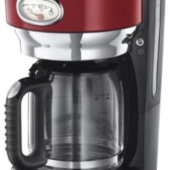 Russell Hobbs Retro Ribbon Red Glas-Kaffeemaschine Rot/edelstahl
