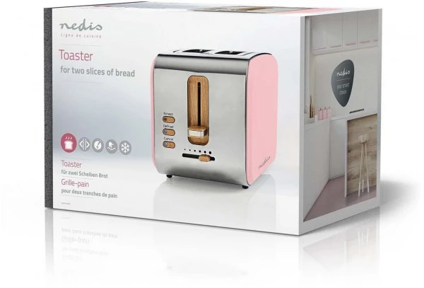 Nedis KABT510EPK Kompakt-Toaster Rosa 4 Nedis KABT510EPK Kompakt-Toaster Rosa – Bild 4