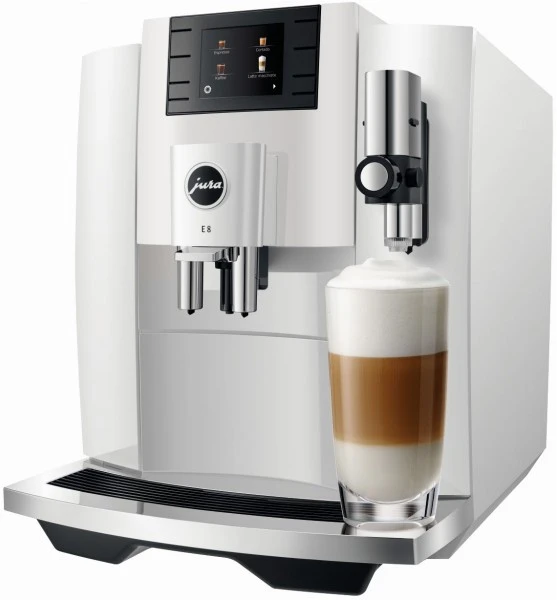 JURA E8 Kaffee-Vollautomat Piano White (EB) 1 JURA E8 Kaffee-Vollautomat Piano White (EB)